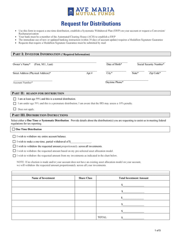 Request for Distribution