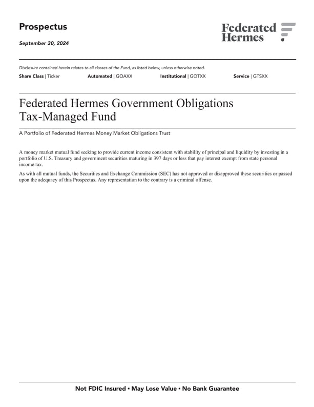 AMMF Money Market Prospectus