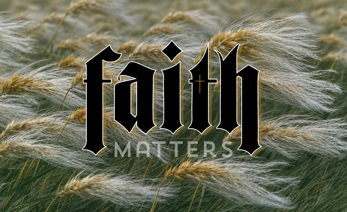 Faith Matters logo over ripened grain
